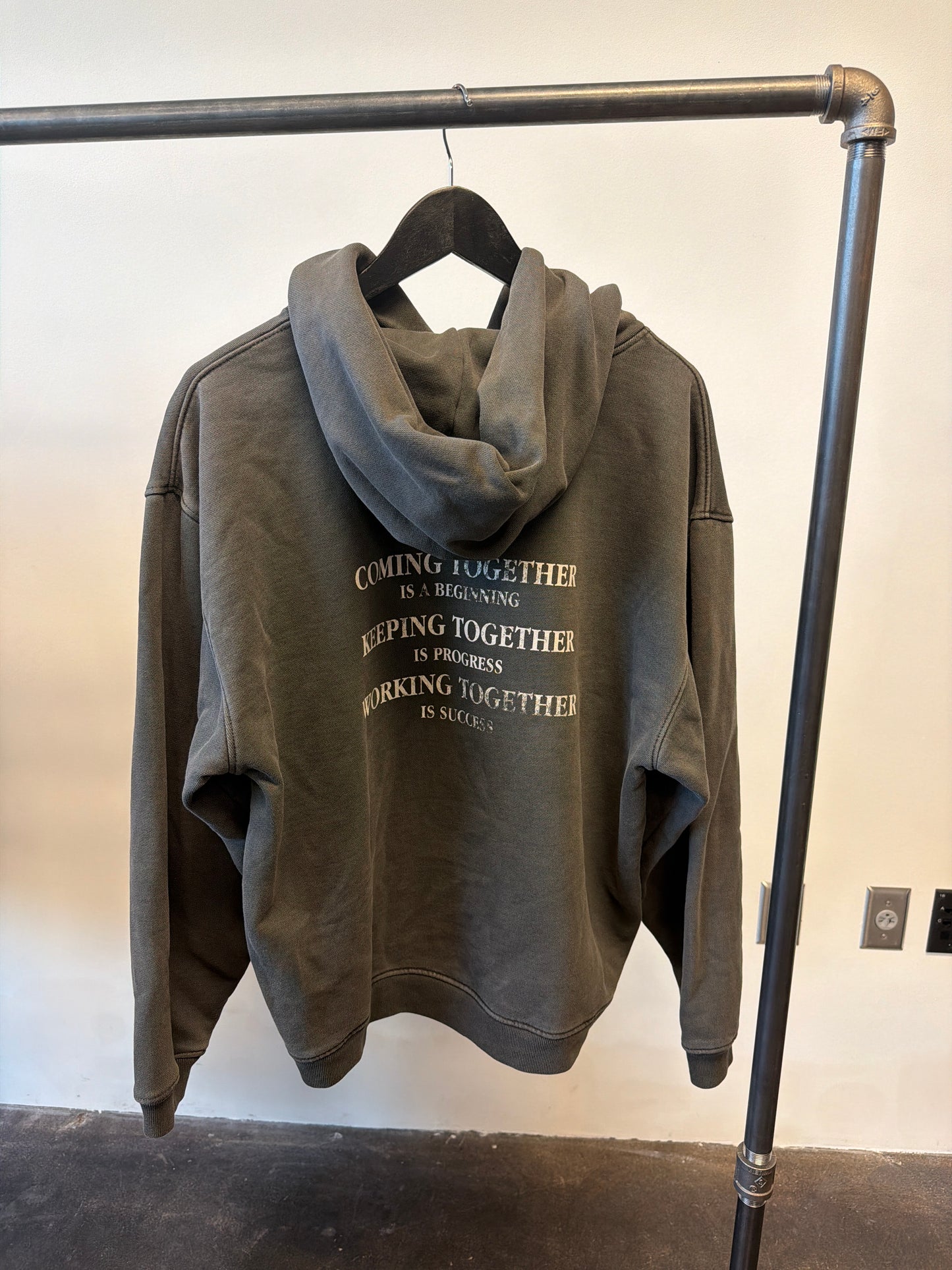 WORK TOGETHER HOODIE - VINTAGE WASH (LARGE)