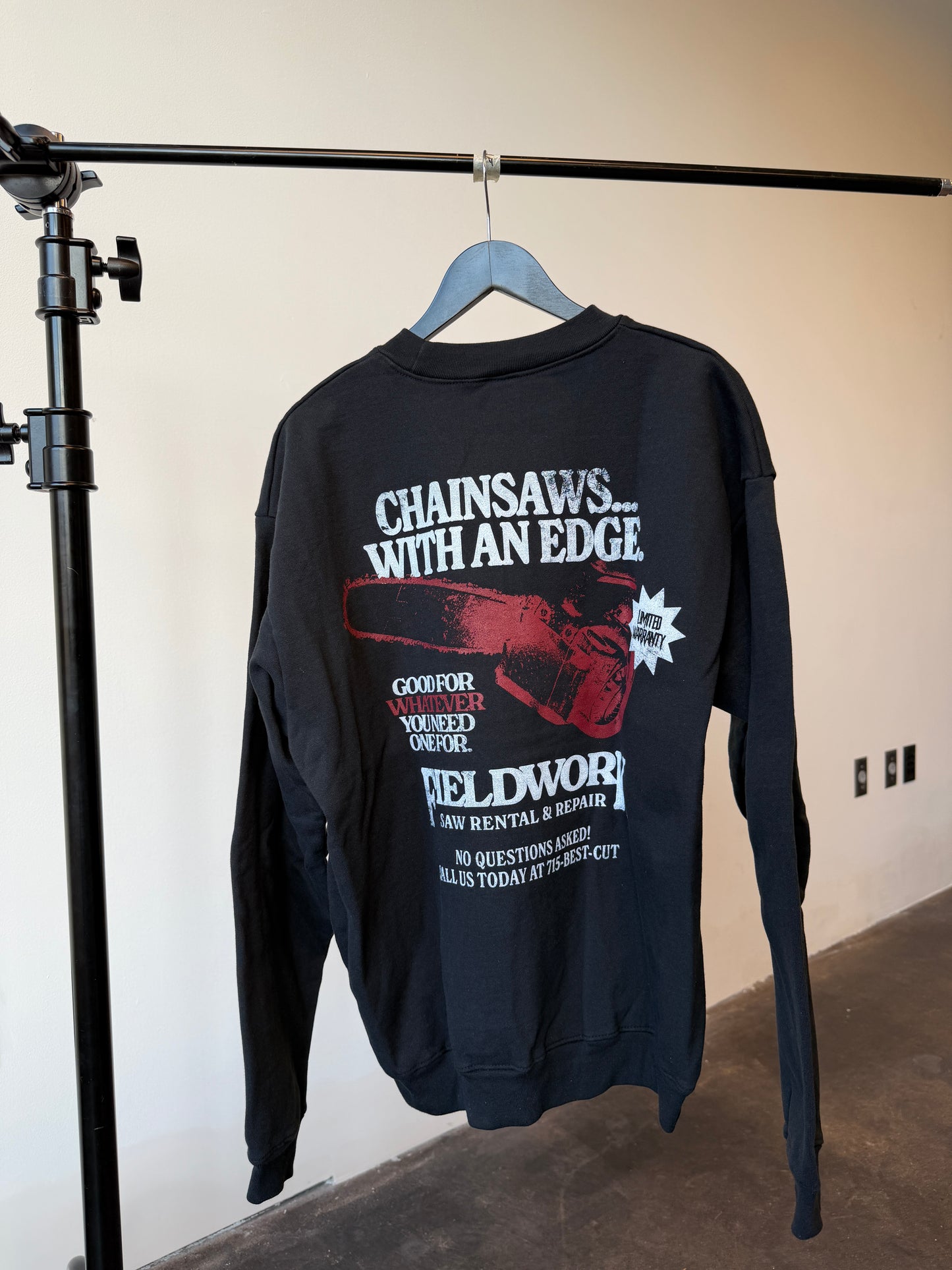 SAW RENTAL & REPAIR CREWNECK (SIZE LARGE)