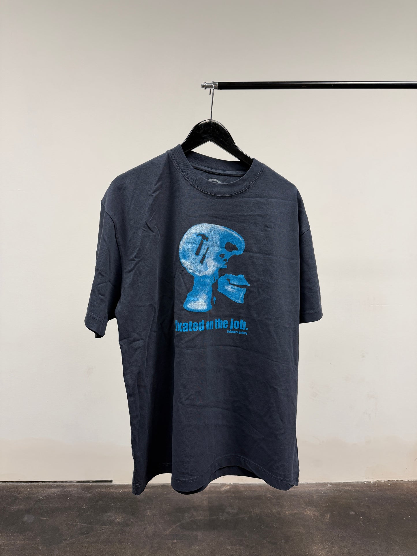 FIXATED ON THE JOB TEE - NAVY (LARGE)