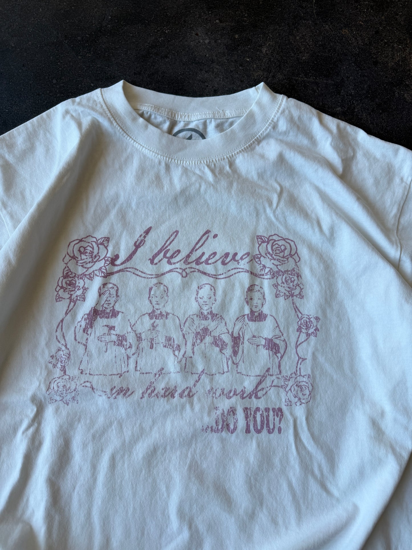 I BELIEVE IN HARD WORK CROPPED TEE