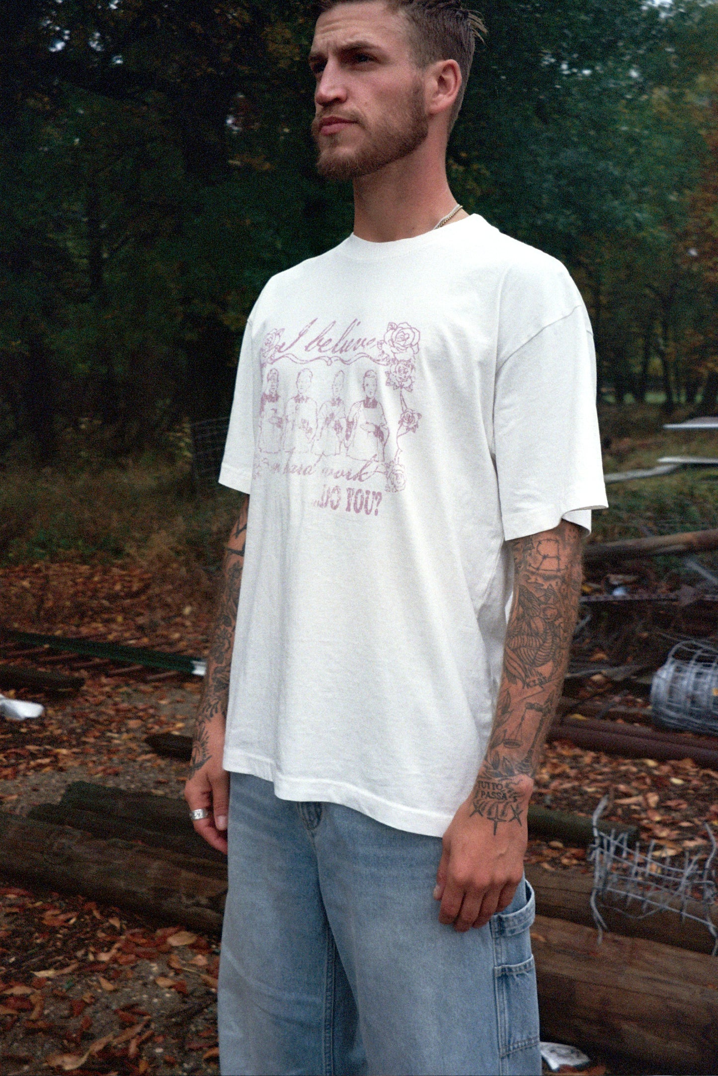 I BELIEVE IN HARD WORK CROPPED TEE