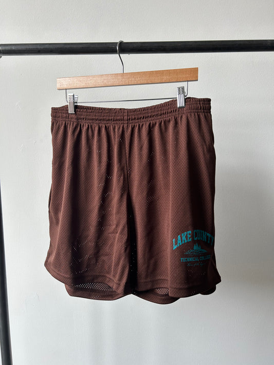 LAKE COUNTY MESH SHORTS (BROWN) (LARGE) [FLEA MARKET]