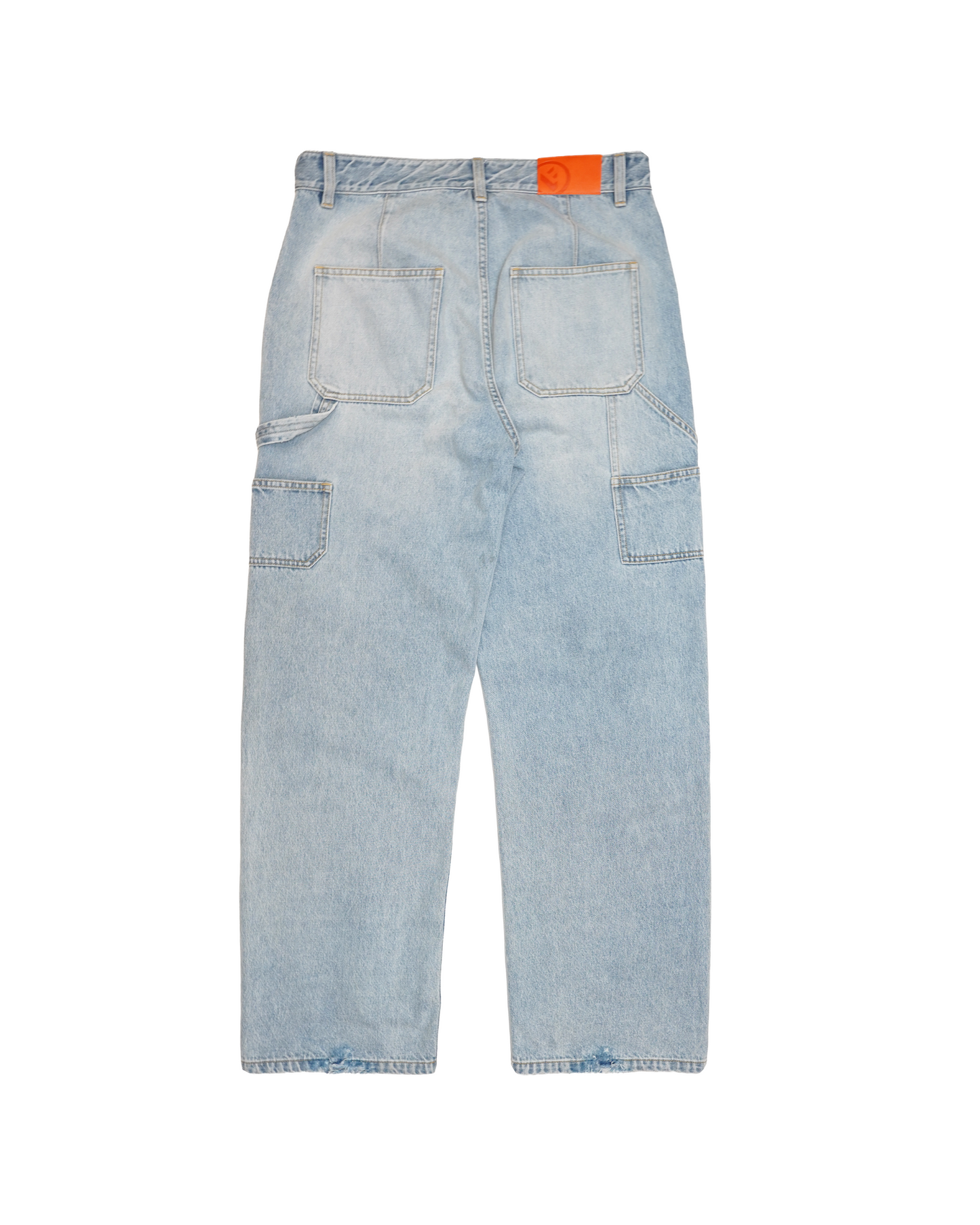 HAND-THRASHED BAGGY CARPENTER LIGHT WASH DENIM