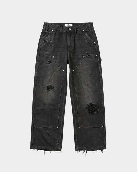 THRASHED DOUBLE KNEE DENIM