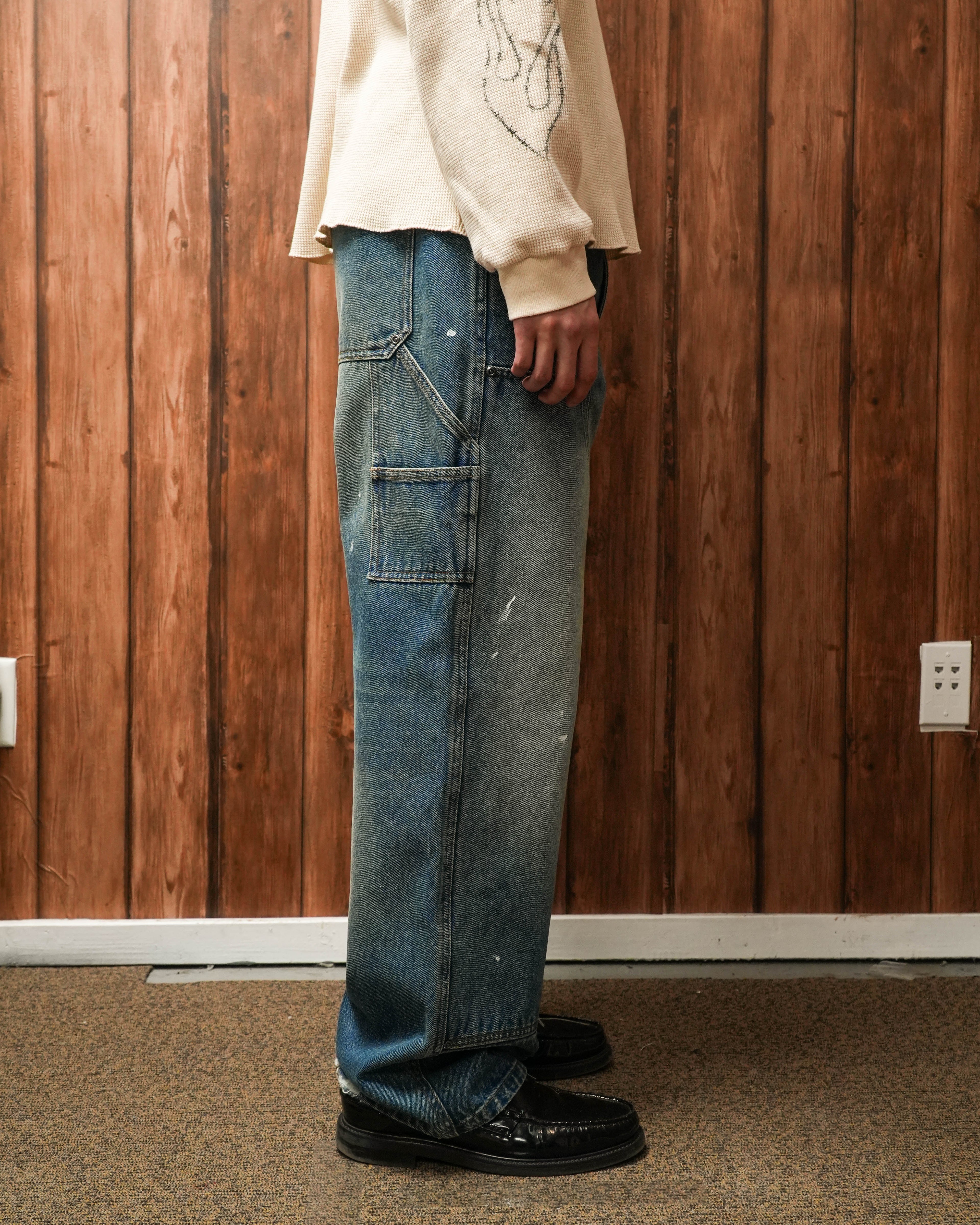 PAINT SPLATTER DOUBLE KNEE DENIM