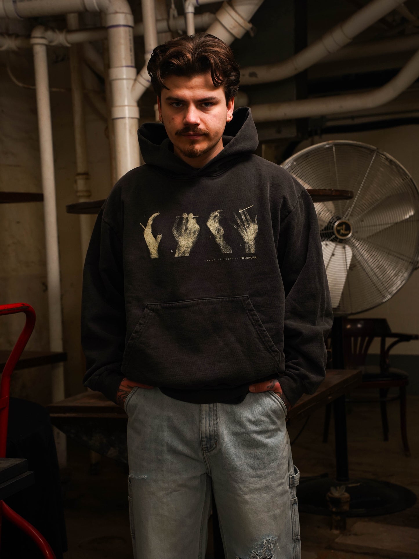 WORKER'S COMP HOODIE (VINTAGE WASH)