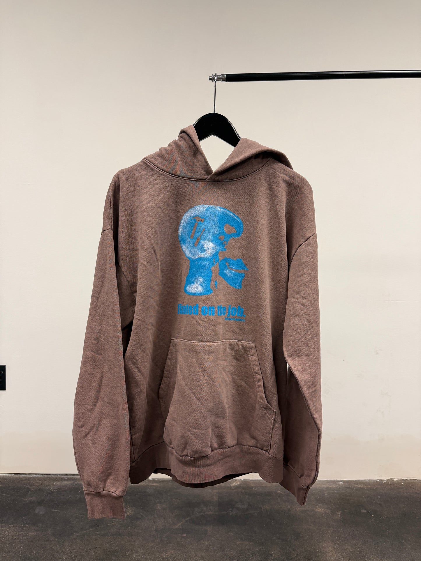 FIXATED ON THE JOB HOODIE - BROWN (LARGE)