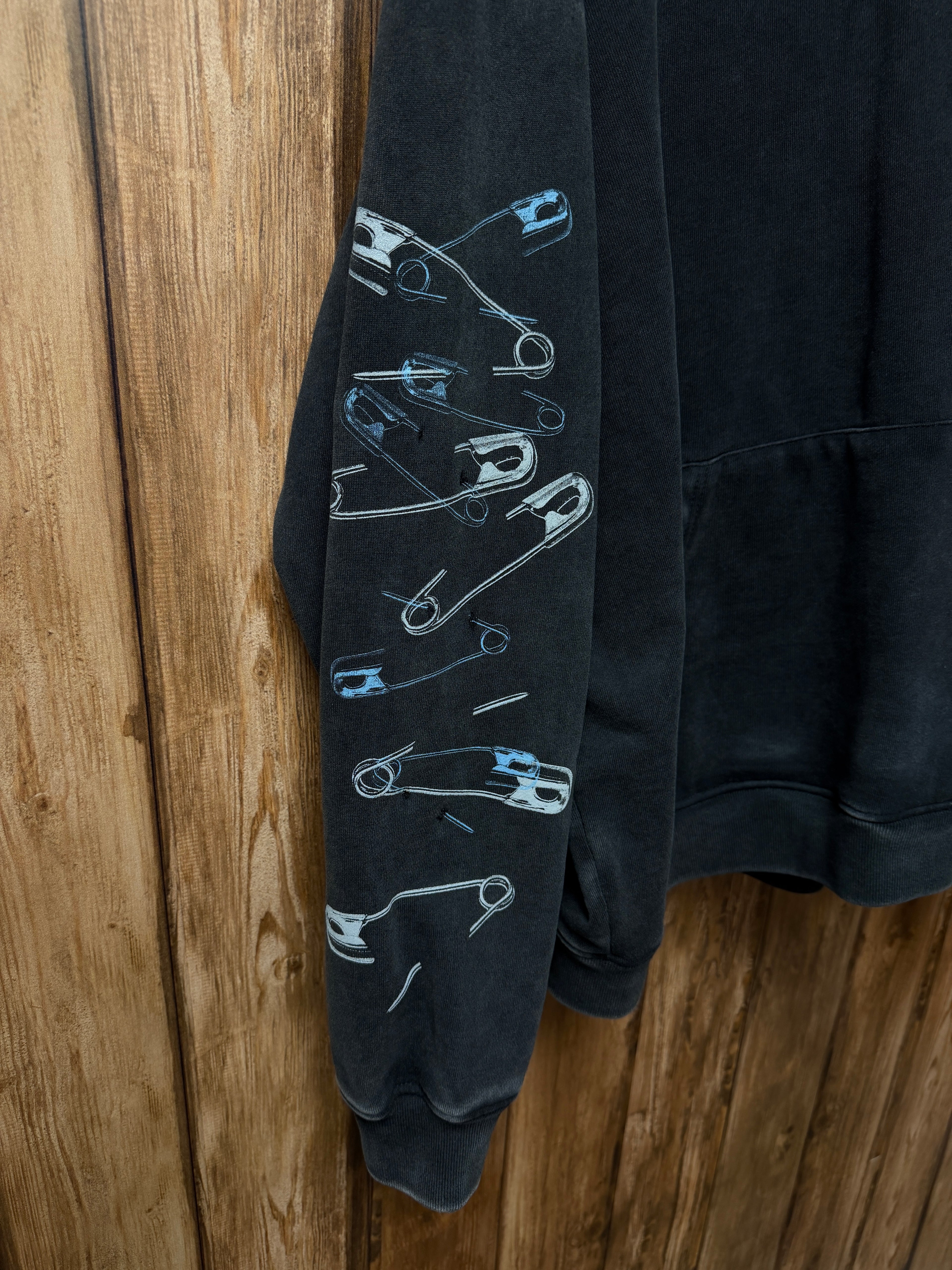 SAFETY PIN HOODIE SAMPLE - SIZE LARGE